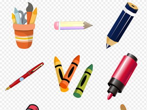 創(chuàng)意無限 卡通手繪文具PNG素材，點亮生活與工作的靈感